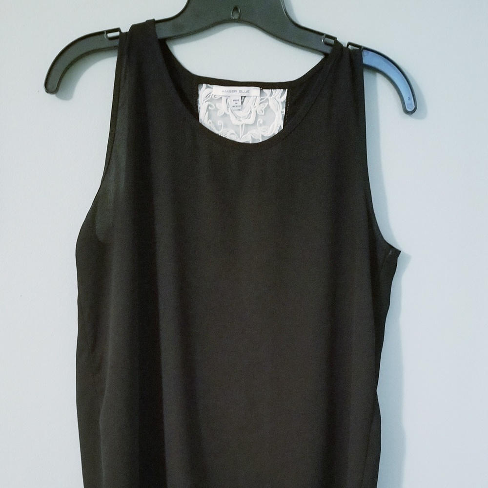 Nice thin sleeves black dress blouse